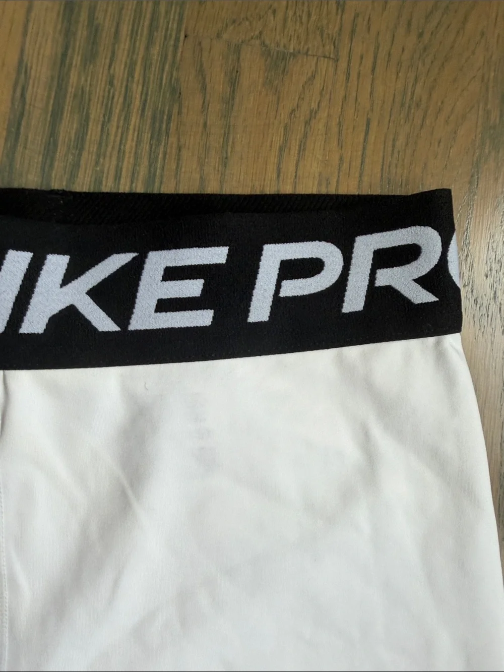 NWOT Nike White Pro Compression Shorts with Black Branded Waistband